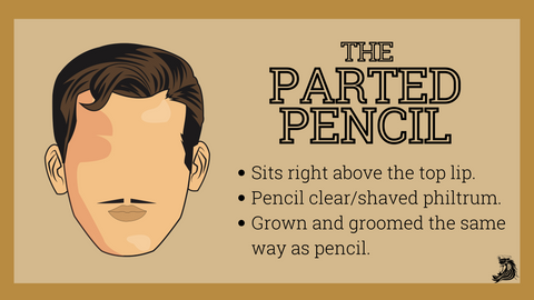 Parted Pencil Mustache Style